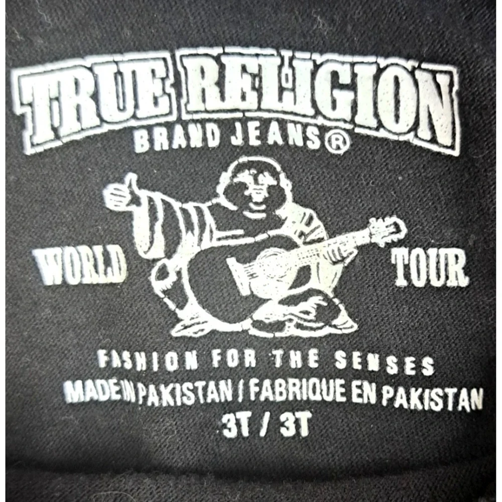 True Religion Hooded Shirt‎ Boys 3T Black Short Sleeve Streetwear Skater